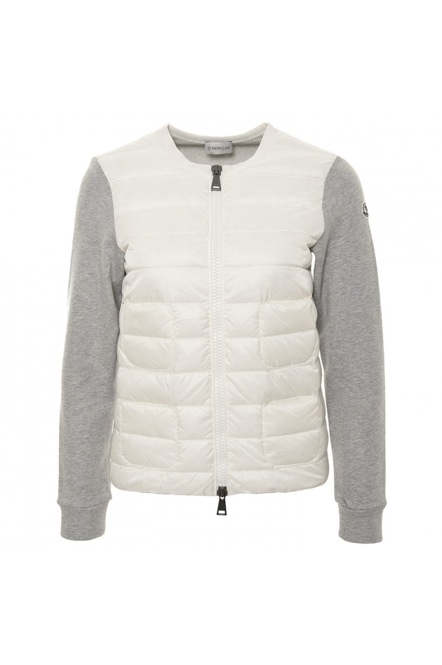 Moncler Jacke mit Daunenbesatz in Grau/Natur