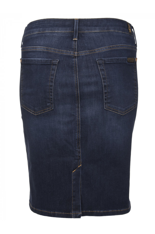 Jeansrock in dunklem Used-Jeansblau