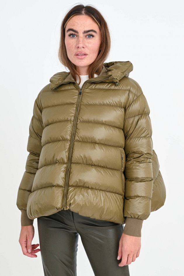 JNBY Kurze Daunenstepp-Jacke mit A-Form in Oliv