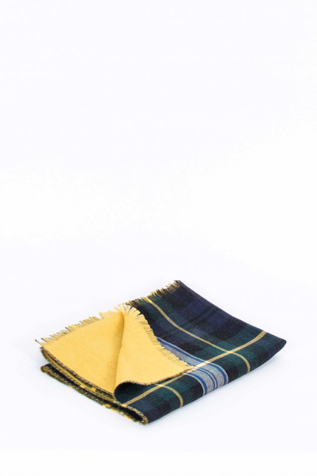 Johnstons of Elgin Schal aus Merinowolle in Blau/Gelb