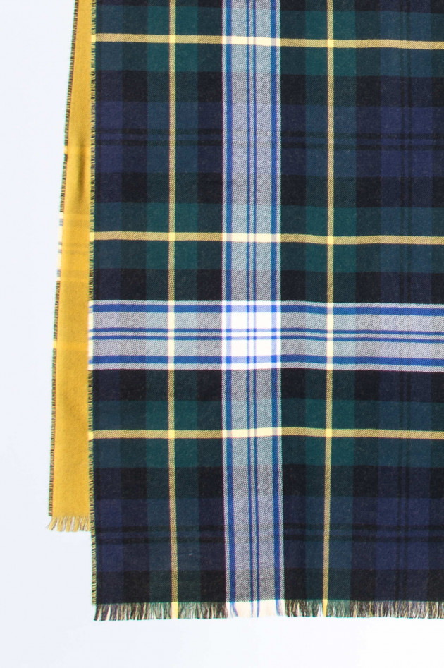 Johnstons of Elgin Schal aus Merinowolle in Blau/Gelb