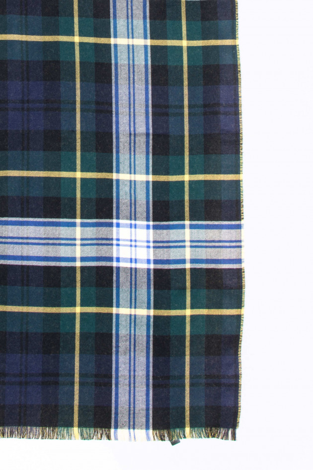 Johnstons of Elgin Schal aus Merinowolle in Blau/Gelb