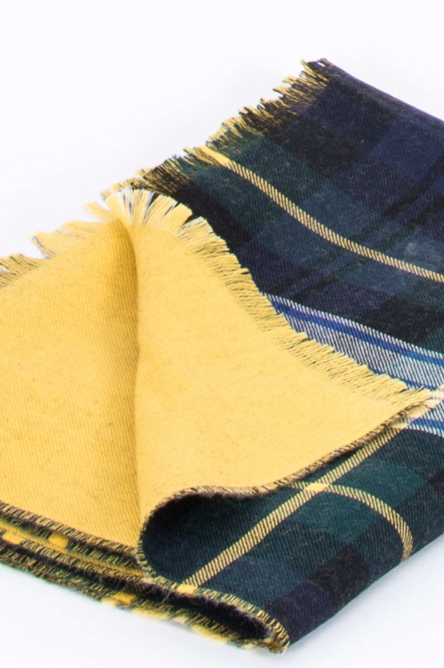 Johnstons of Elgin Schal aus Merinowolle in Blau/Gelb