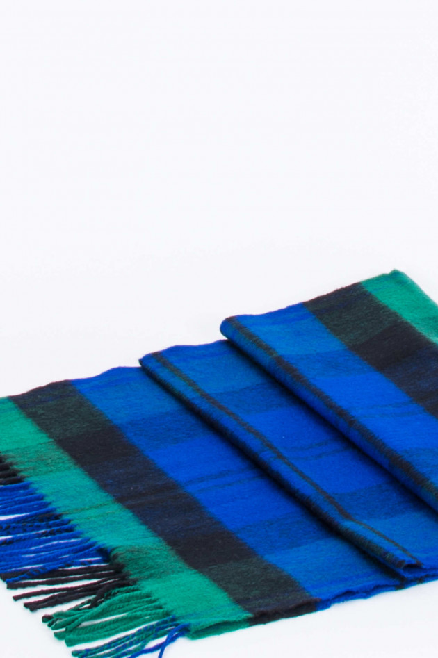 Johnstons of Elgin Merino-Schal in Blau/Grün