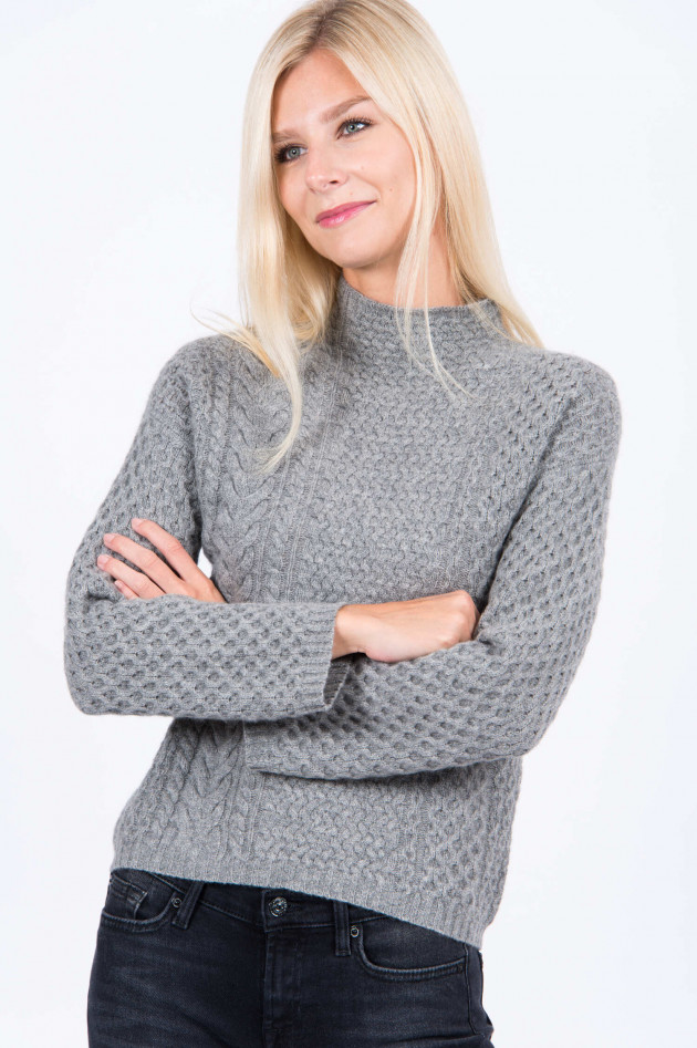 Jumper 1234 Kaschmir-Pullover in Grau meliert