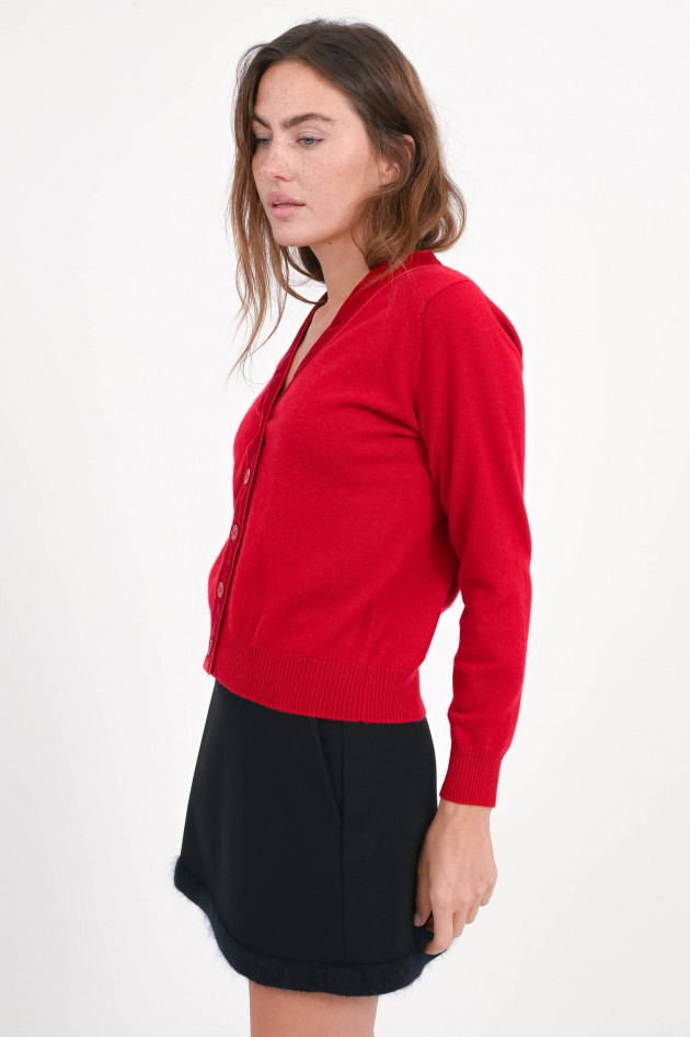 Jumper 1234 Cardigan VELVET mit Samtband in Red