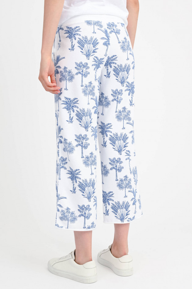 Juvia Cropped-Sweatpants MERLE in Blau/Weiß
