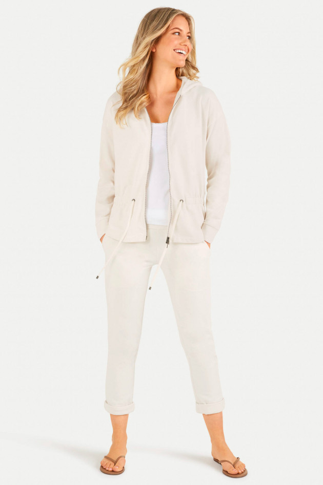 Juvia Sweat-Jacke mit Kapuze in Creme