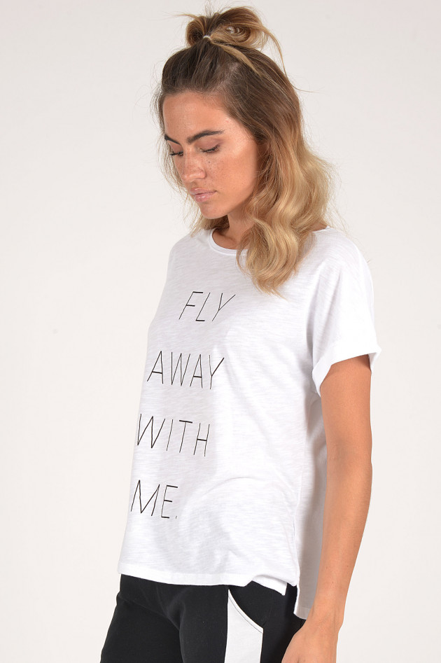 Juvia T-Shirt mit Schriftzug in Weiß/Schwarz