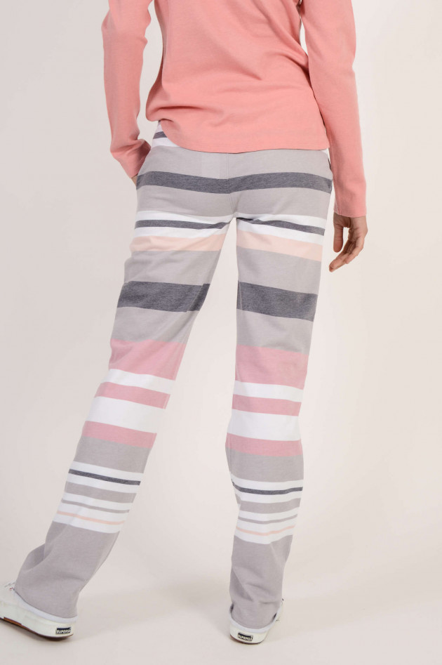 Juvia Jogginghose mit Streifen in Grau/Rosa