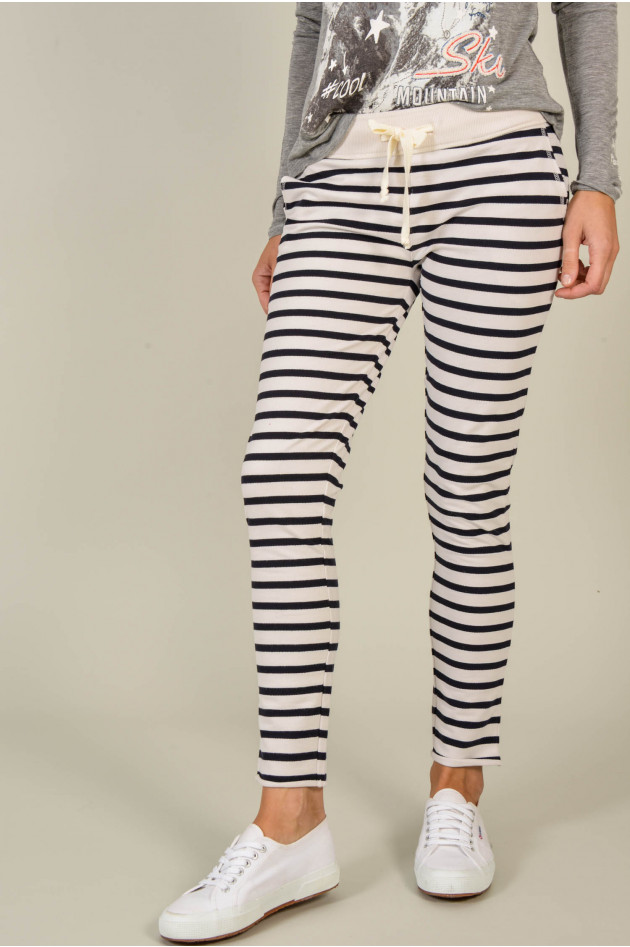 Juvia Jogginghose in Navy/Weiß gestreift