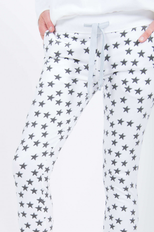 Juvia Sweatpants mit Sternendruck in Weiß