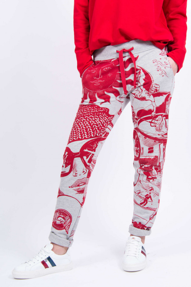 Juvia Sweatpants in Grau/Rot gemustert