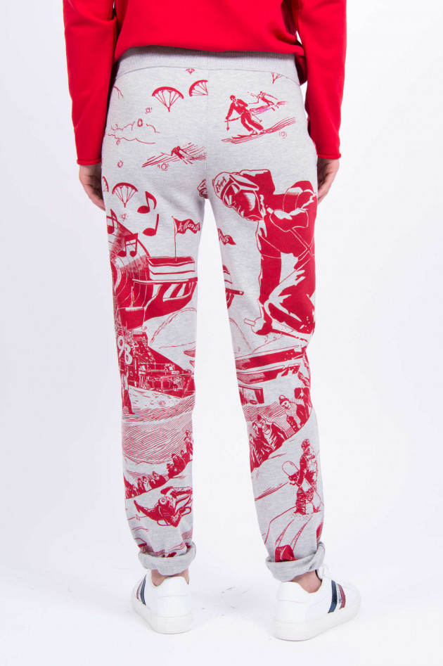 Juvia Sweatpants in Grau/Rot gemustert