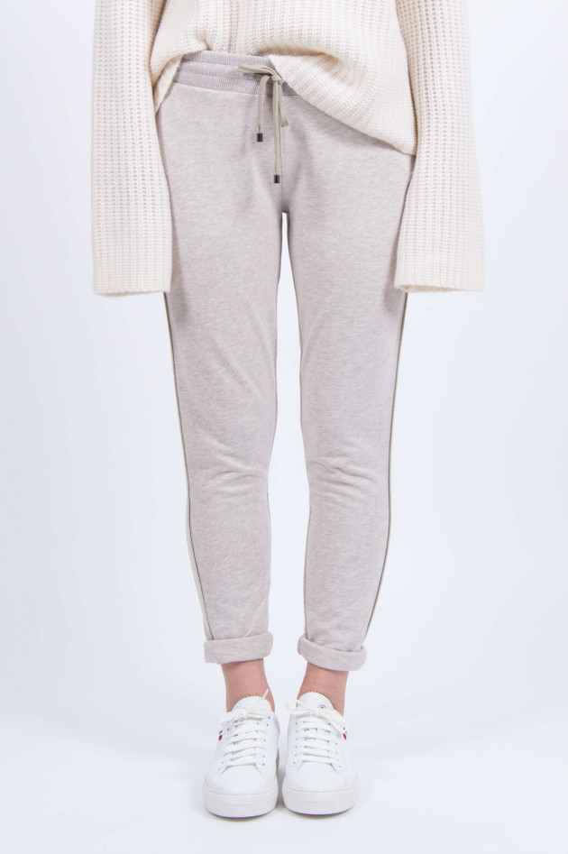 Juvia Sweatpants mit Zierleiste in Grau meliert