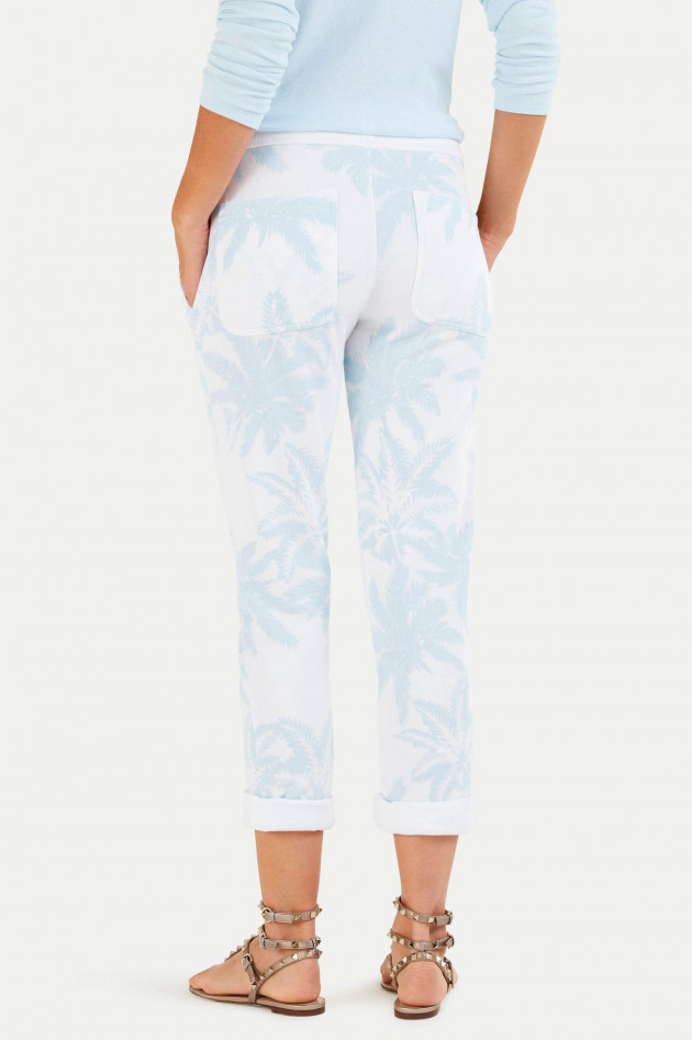 Juvia Reaxed Fit Sweatpants mit Palmenprint in Weiß