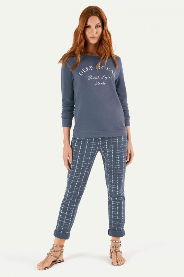 Juvia Loose Fit Sweatpants in Blau/Weiß gemustert