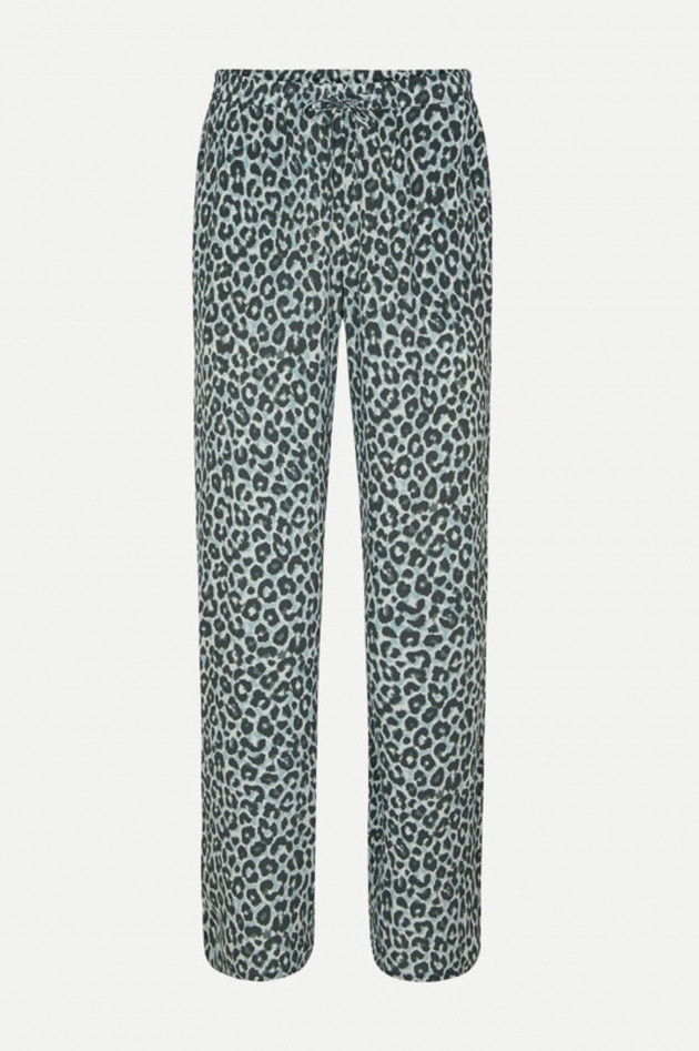 Juvia Hose aus Viskose mit Leopard-Print in Türkis