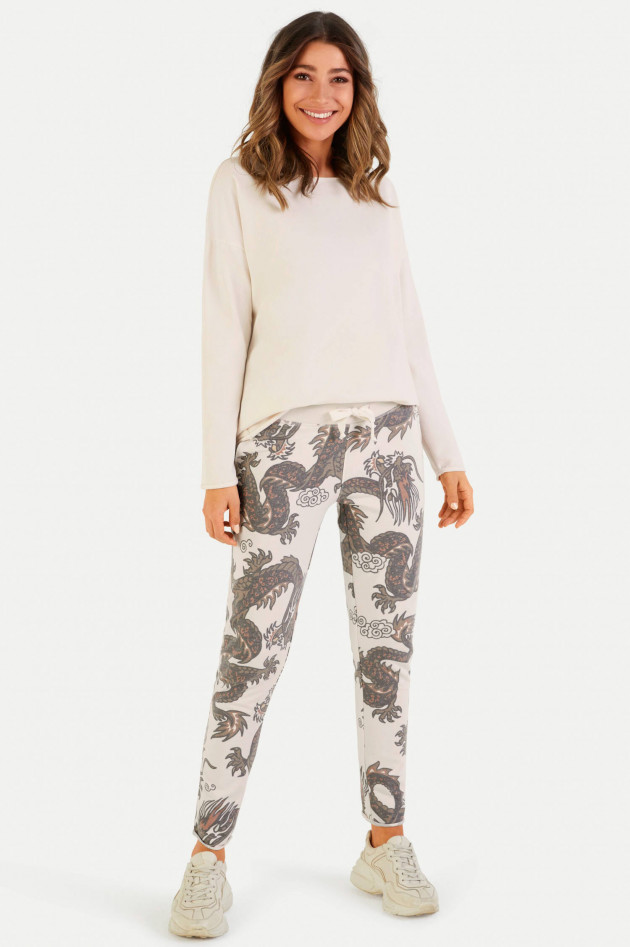 Juvia Sweatpants im Dragon-Design in Creme