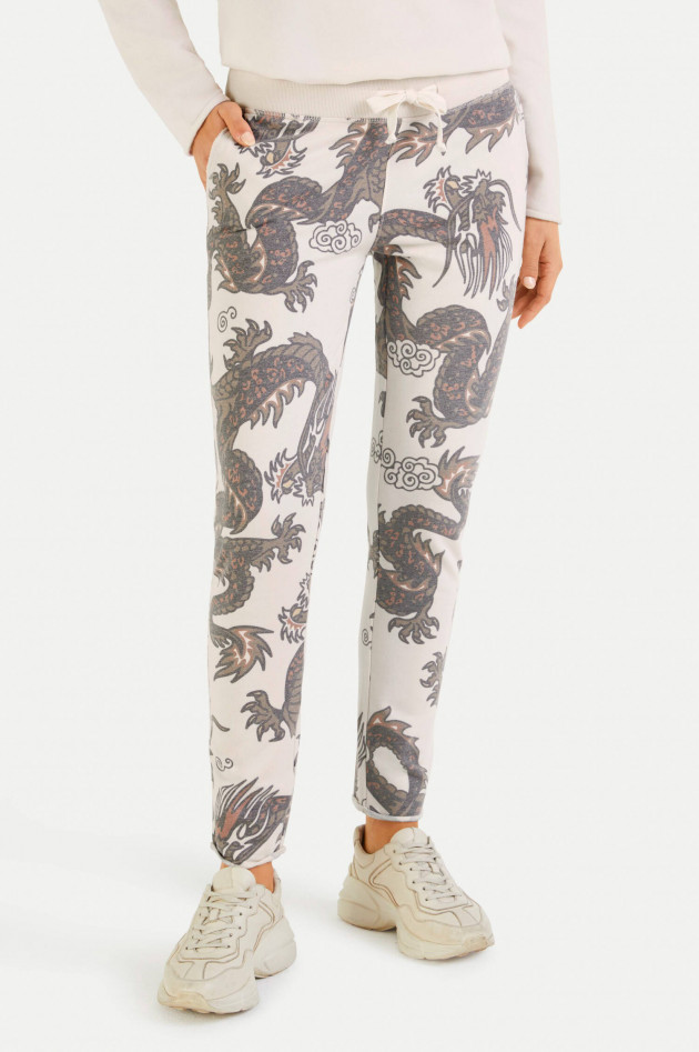 Juvia Sweatpants im Dragon-Design in Creme