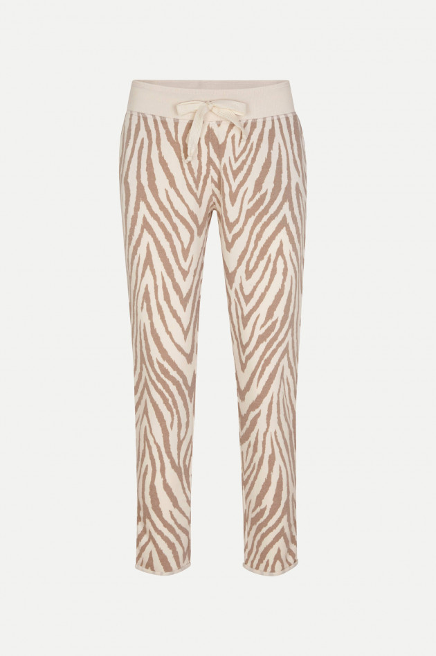 Juvia Sweatpants im Zebra-Design in Creme/Tabacco