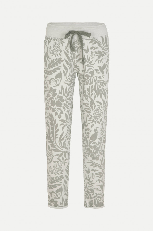 Juvia Sweatpants im Jungle-Design in Grau/Khaki