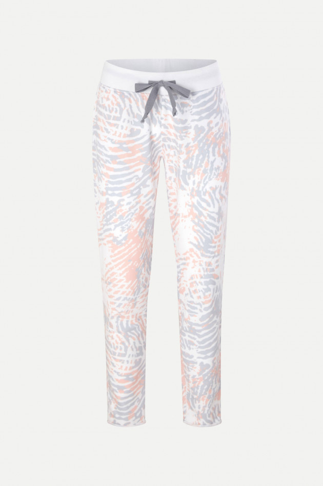 Juvia Slim Fit Sweatpants mit Animal Print in Weiß