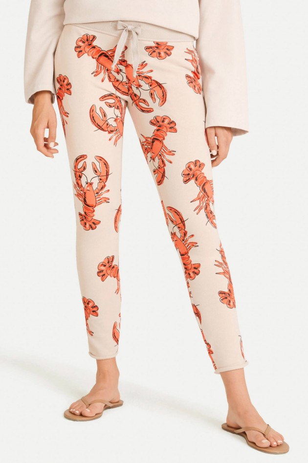 Juvia Sweatpants mit Lobster-Print in Beige/Papaya