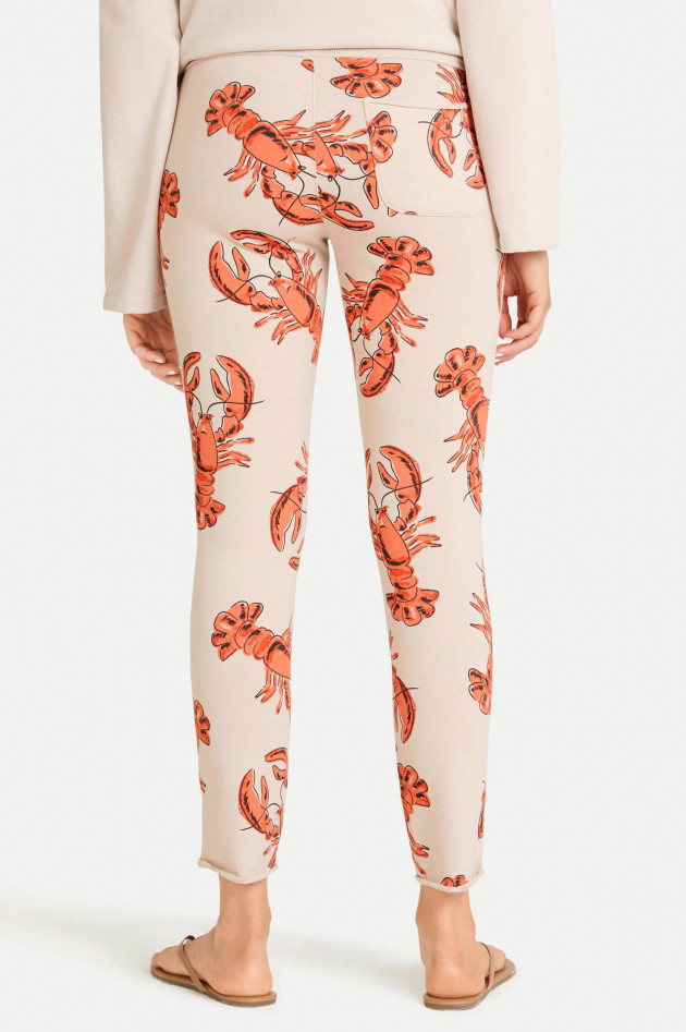 Juvia Sweatpants mit Lobster-Print in Beige/Papaya