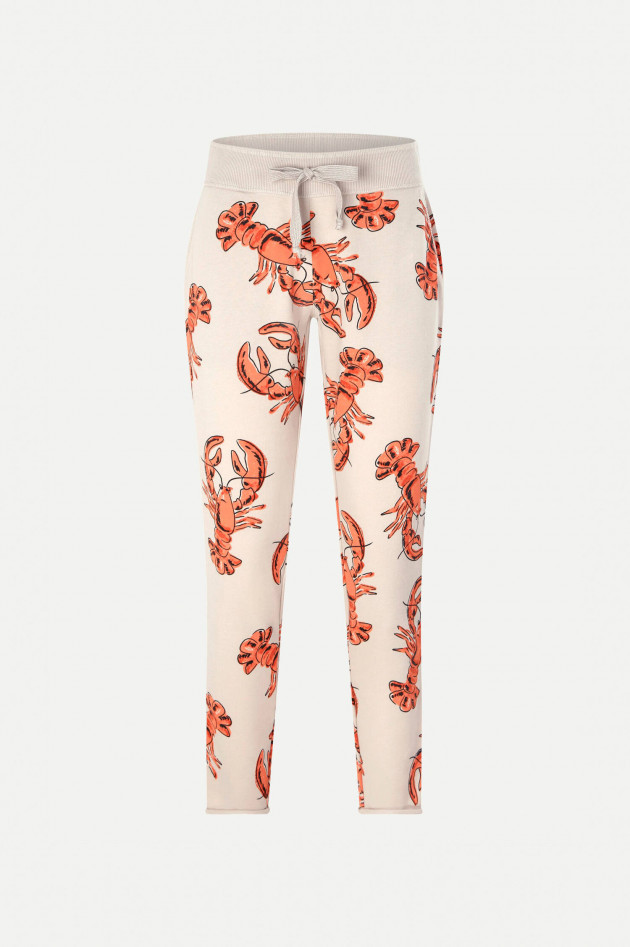 Juvia Sweatpants mit Lobster-Print in Beige/Papaya