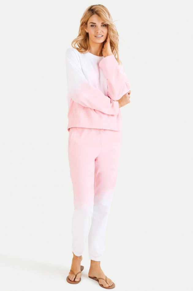 Juvia Dip-Dye Sweatpants in Rosa/Weiß