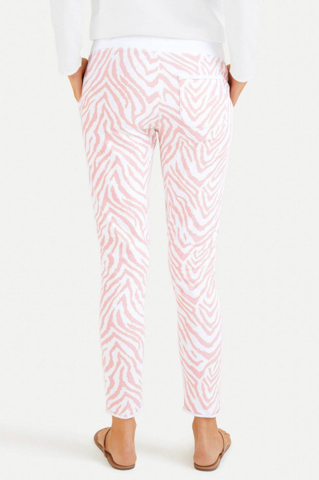Juvia Sweatpants im Zebra-Design in Weiß/Rosa