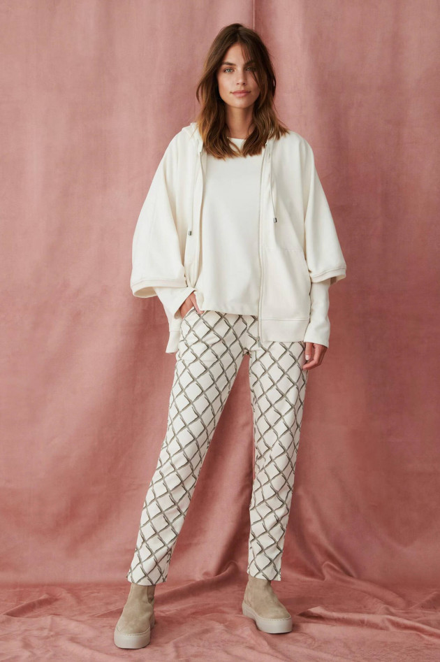 Juvia Sweatpants im Gitter-Design in Creme