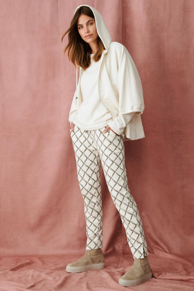 Juvia Sweatpants im Gitter-Design in Creme
