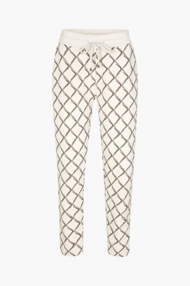 Juvia Sweatpants im Gitter-Design in Creme