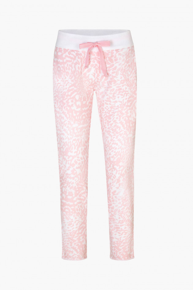 Juvia Sweatpants mit Leo-Print in Rosa/Weiß