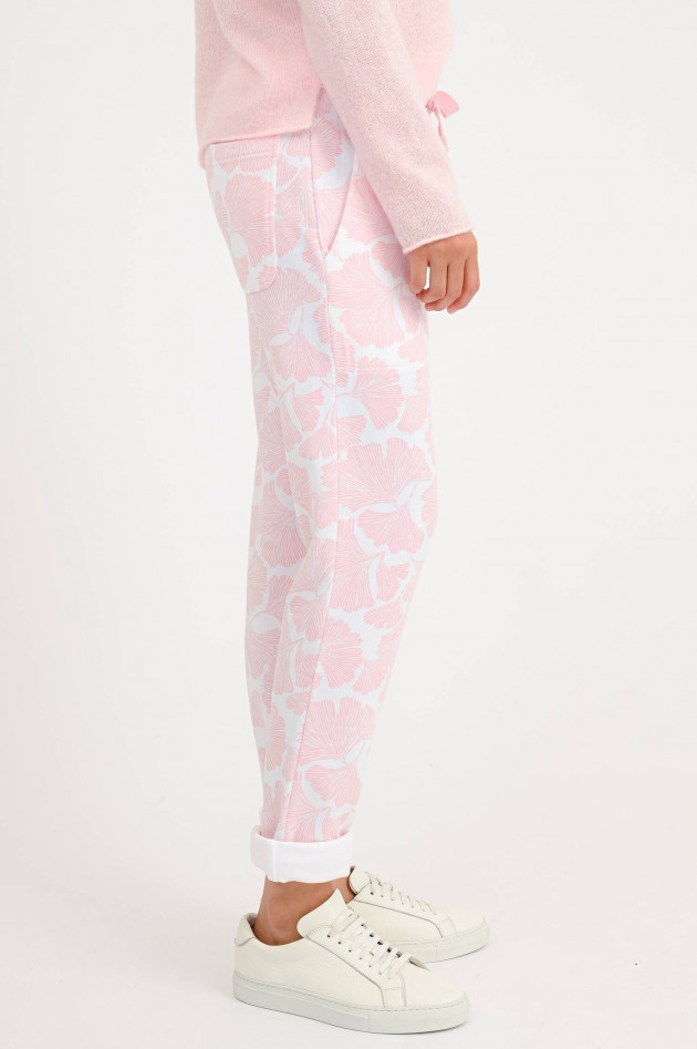 Juvia Jogginghose mit Blumen-Print in Rosa/Weiß