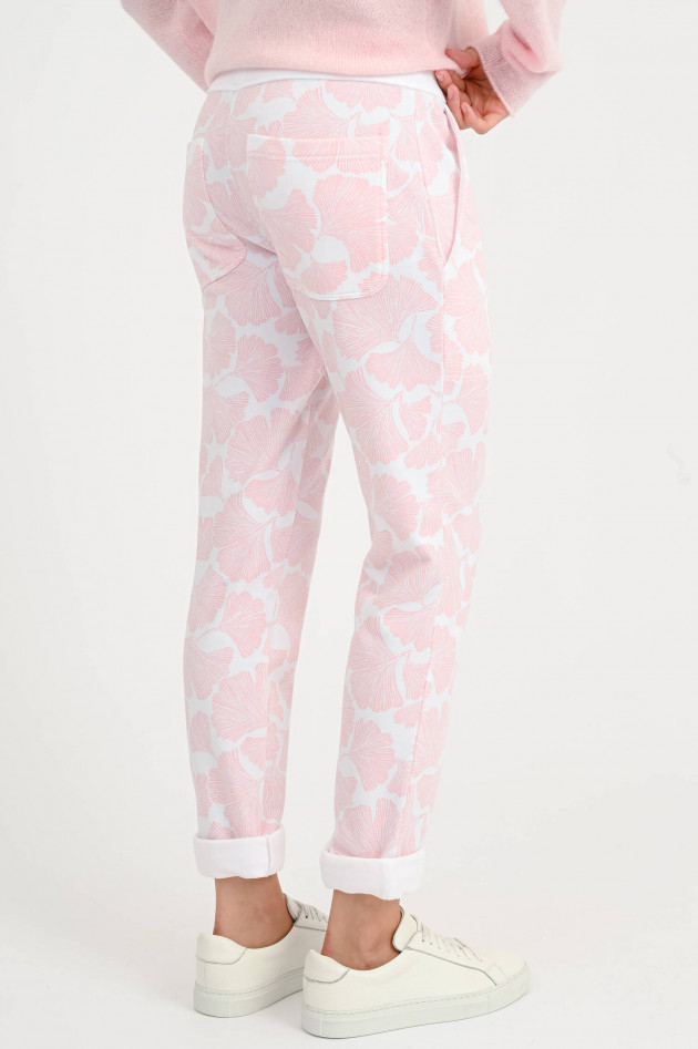 Juvia Jogginghose mit Blumen-Print in Rosa/Weiß
