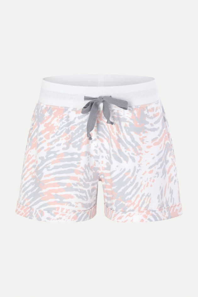 Juvia Shorts im Animal-Design in Weiß/Apricot/Grau