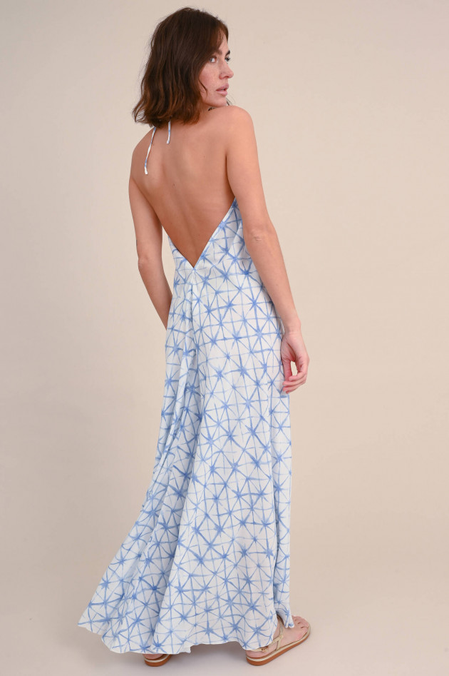 Juvia Maxi Kleid aus Viskose in Blau/Weiß
