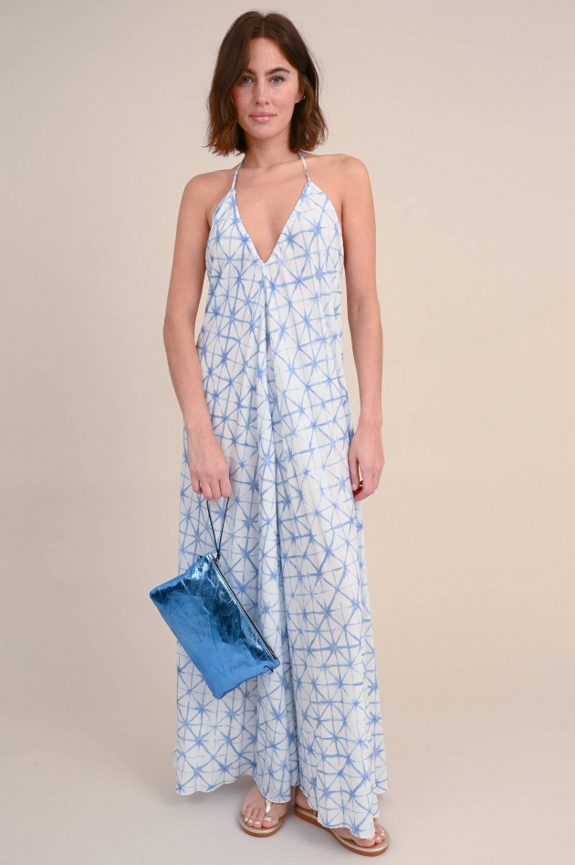 Juvia Maxi Kleid aus Viskose in Blau/Weiß