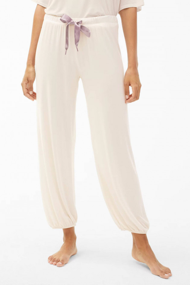 Juvia Nightwear-Pants mit Bändchen in Creme