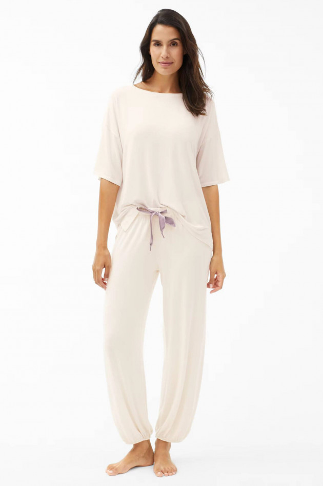 Juvia Nightwear-Pants mit Bändchen in Creme