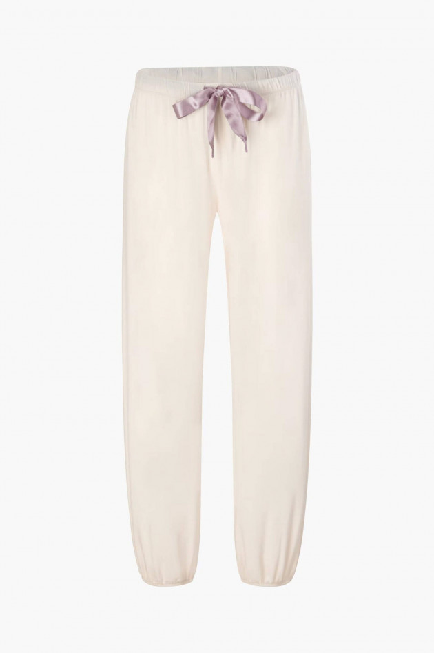 Juvia Nightwear-Pants mit Bändchen in Creme