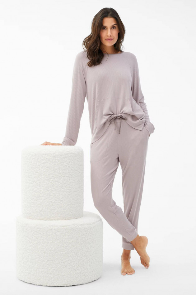 Juvia Rippstrick Nightwear-Pants in Mauve