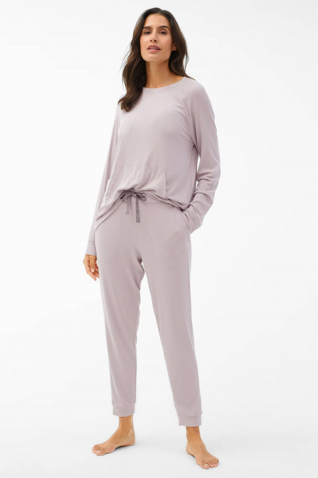 Juvia Rippstrick Nightwear-Pants in Mauve