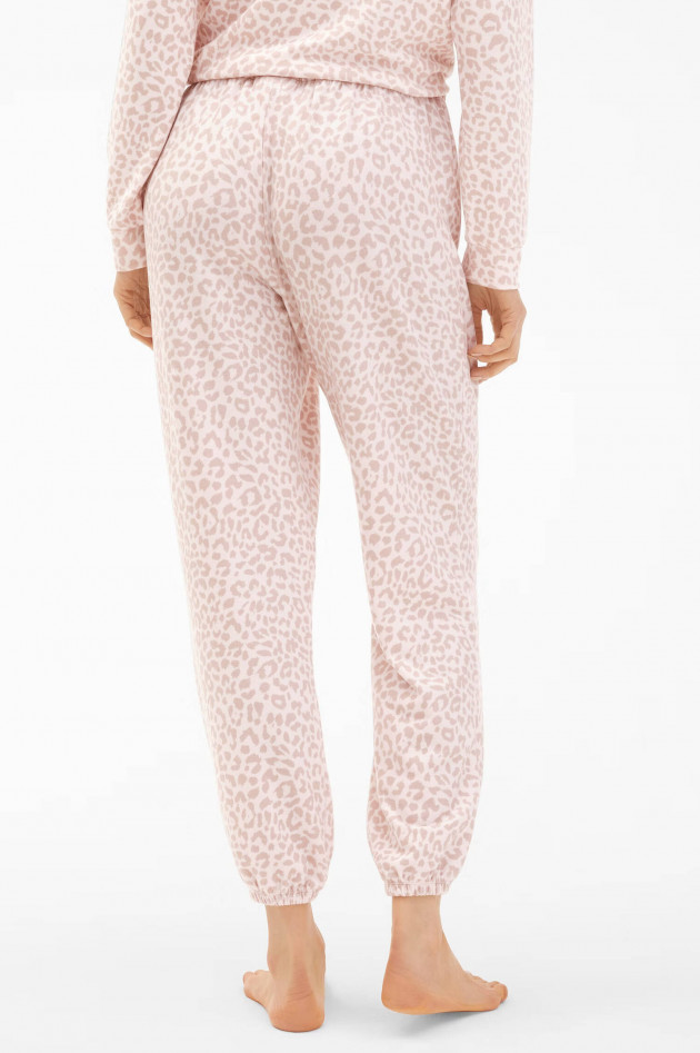 Juvia  Viskose-Jersey Nightwear Hose in Rosé gemustert