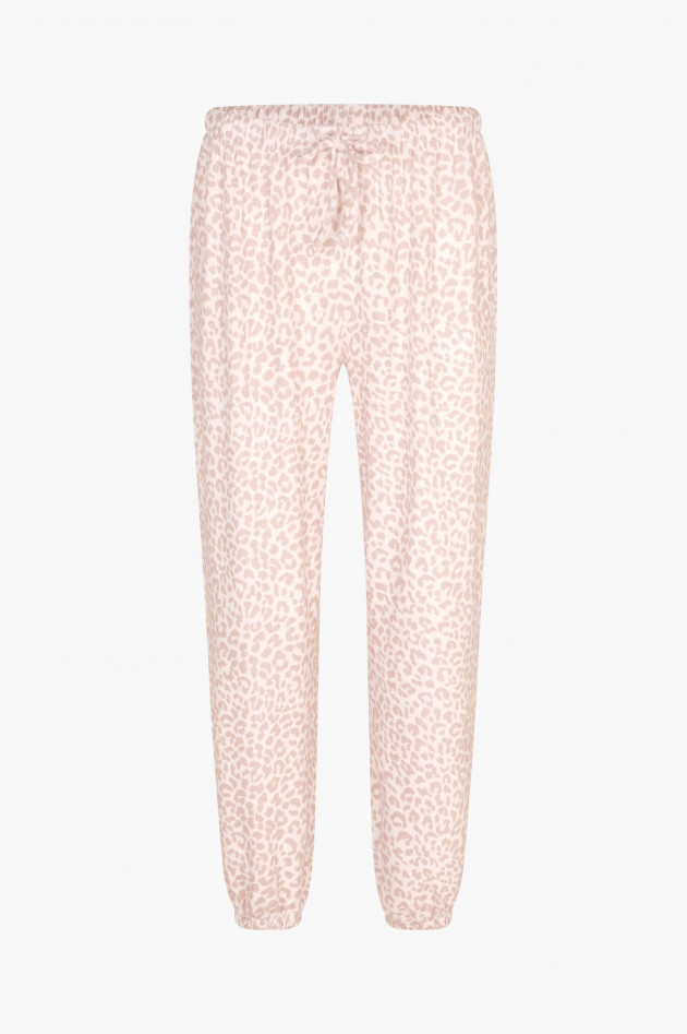 Juvia  Viskose-Jersey Nightwear Hose in Rosé gemustert