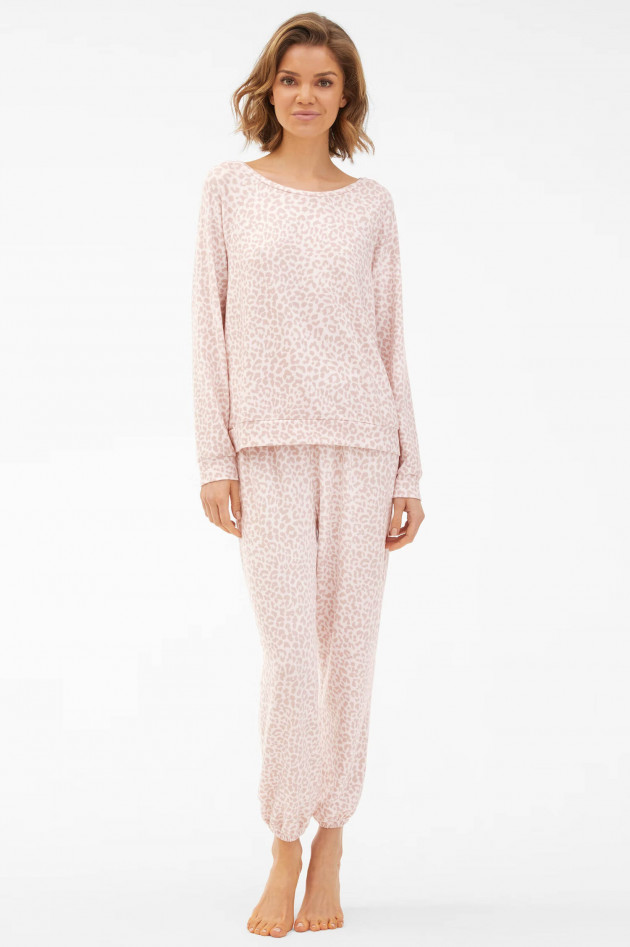 Juvia Viskose/Jersey Nightwear in Rosé gemustert