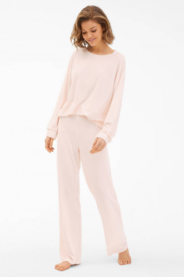 Juvia Terry Fleece Nightwear Hose in Puderrosa